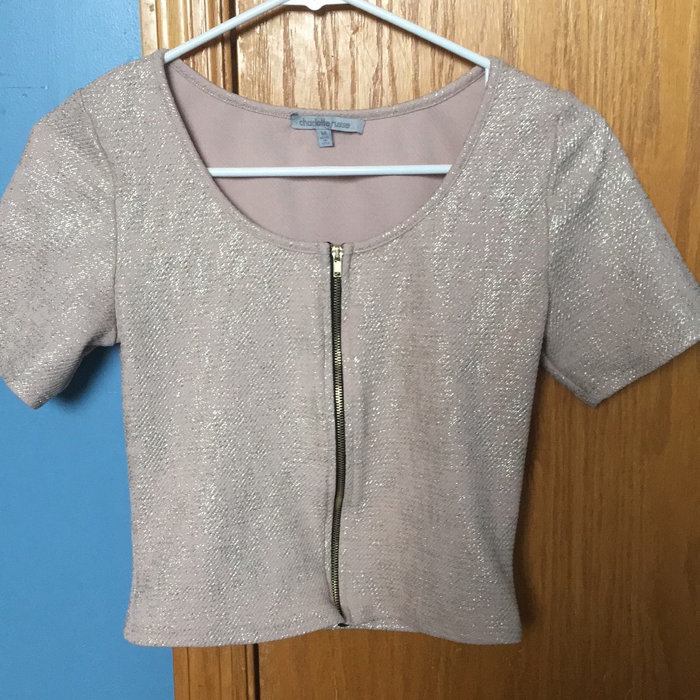 Sparkly Zip Up T-Shirt
